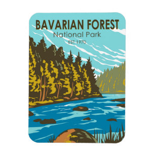 Nationalpark Bayerischer Wald Deutschland Vintage Magnet
