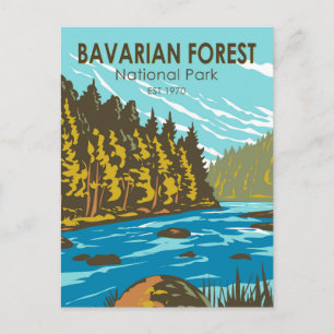 Nationalpark Bayerischer Wald Deutschland Vintage Postkarte