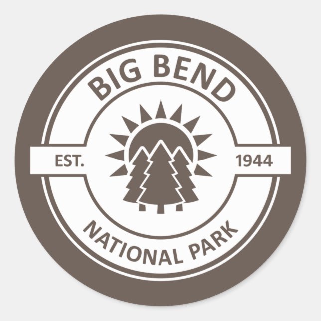 Nationalpark Big Bend Runder Aufkleber (Vorderseite)