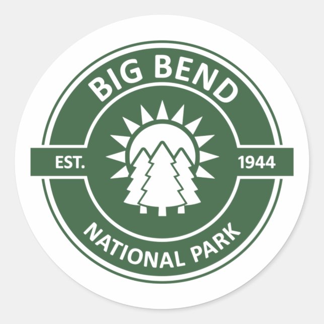 Nationalpark Big Bend Runder Aufkleber (Vorderseite)