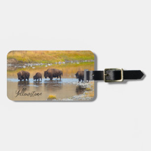 Nationalpark Bison River Crossing Yellowstone Gepäckanhänger