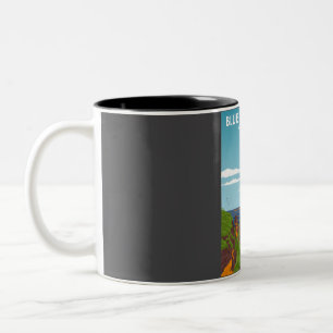 Nationalpark Blaue Berge Vintag Minimal Retro Zweifarbige Tasse