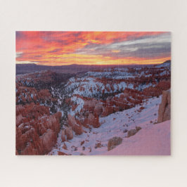 Nationalpark Bryce Canyon im Winter bei Sonnenaufg Puzzle