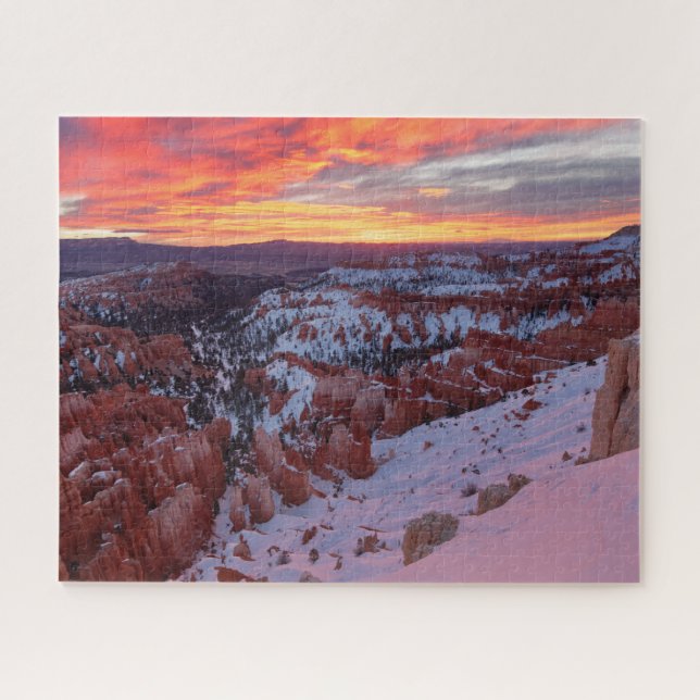 Nationalpark Bryce Canyon im Winter bei Sonnenaufg Puzzle (Horizontal)