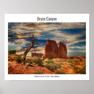 Nationalpark Bryce Canyon, Naturlandschaft & Zitat Poster