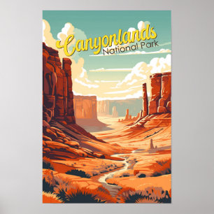 Nationalpark Canyonlands Illustration Retro Poster