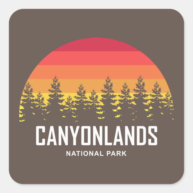 Nationalpark Canyonlands Quadratischer Aufkleber (Vorderseite)