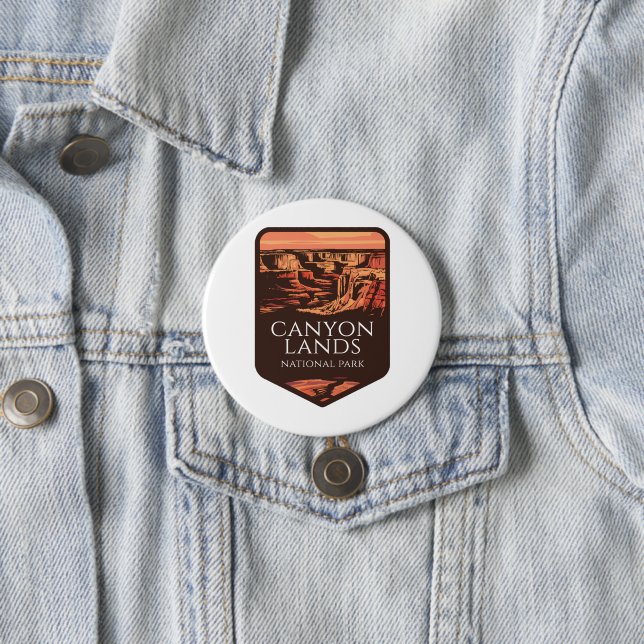 Nationalpark Canyonlands Sonnenuntergang Emblem Button (Beispiel)