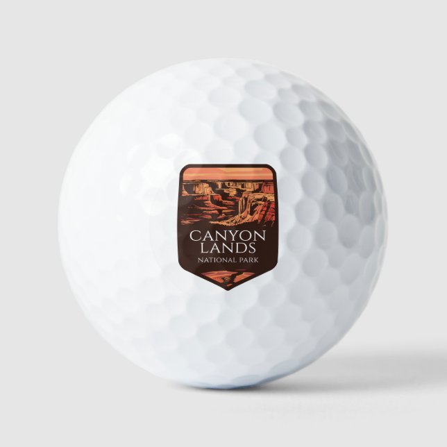 Nationalpark Canyonlands Sonnenuntergang Emblem Golfball (Vorderseite)