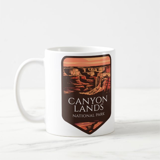 Nationalpark Canyonlands Sonnenuntergang Emblem Kaffeetasse (Links)