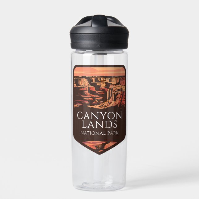 Nationalpark Canyonlands Sonnenuntergang Emblem Trinkflasche (Vorderseite)