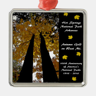 Nationalpark Centennale Hot Springs Herbst Gold Ornament Aus Metall