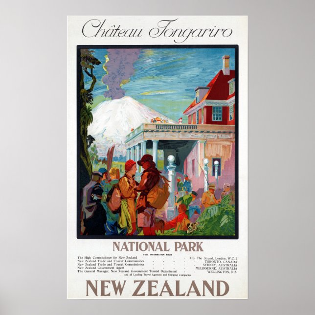 Nationalpark Chateau Tongariro Neuseeland Poster (Vorne)