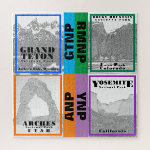 Nationalpark Collage - RMNP - YNP - ANP - GTNP Puzzle