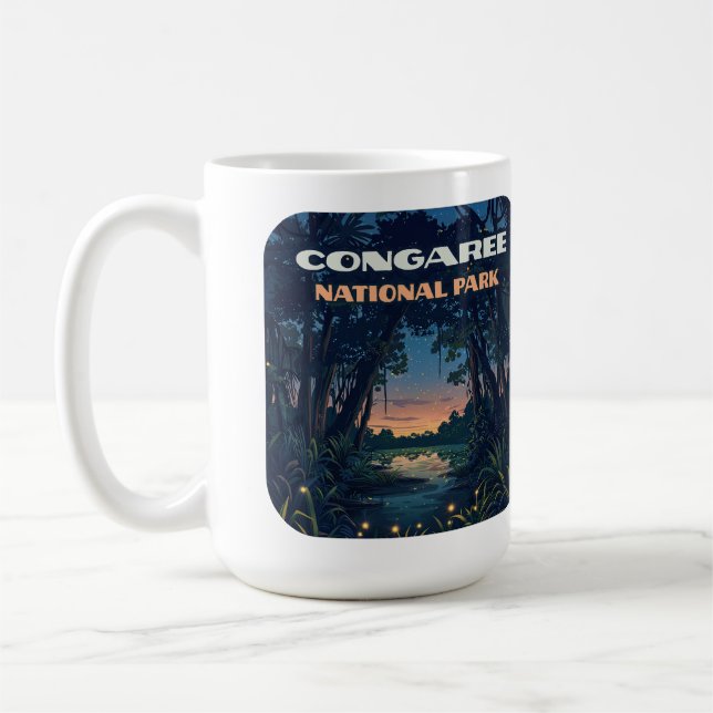 Nationalpark Congaree Süd Carolina Retro Kaffeetasse (Links)