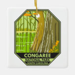 Nationalpark Congaree Süd Carolina Retro Keramikornament<br><div class="desc">Congaree Vektorgrafik Design. Der Park beherbergt den größten,  in den Staaten links Trakt des Bodenwaldes mit altem Wachstum.</div>