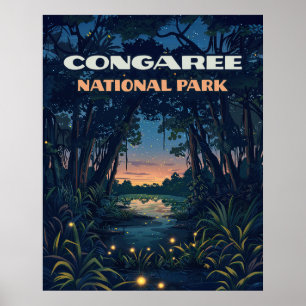 Nationalpark Congaree Süd Carolina Retro Poster