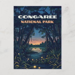 Nationalpark Congaree Süd Carolina Retro Postkarte