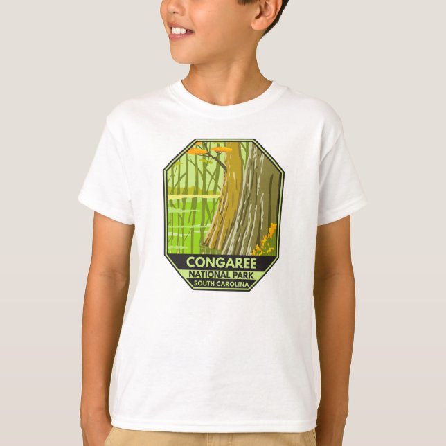 Nationalpark Congaree Süd Carolina Retro T-Shirt (Vorderseite)