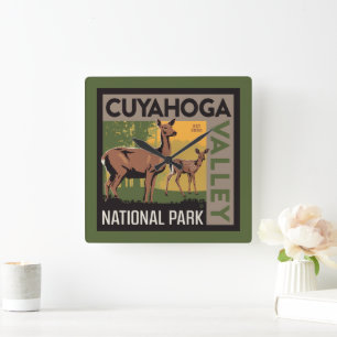 Nationalpark Cuyahoga   Ohio Quadratische Wanduhr