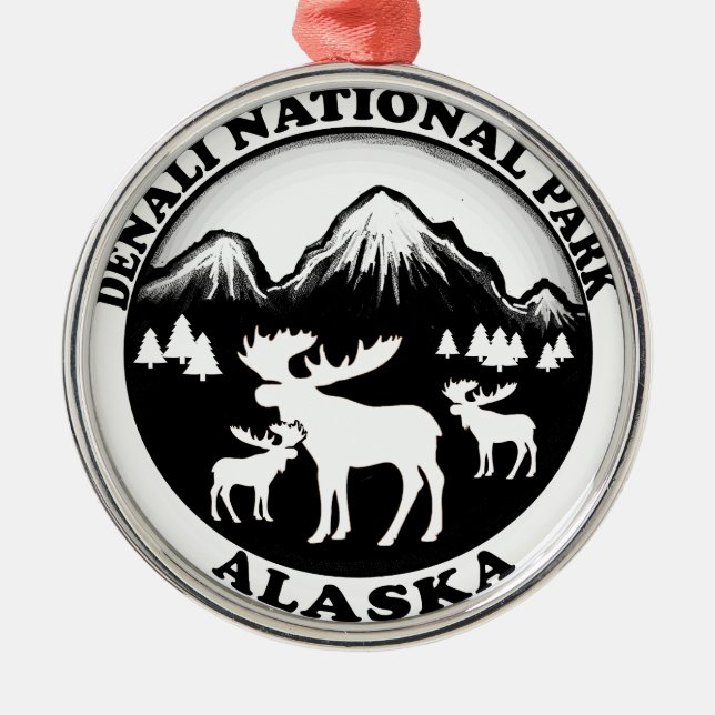 Nationalpark Denali Alaska Moskauer Kreis Ornament Aus Metall (Vorne)