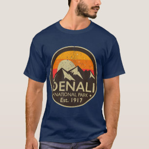 Nationalpark Denali Alaska Retro Wandergeschenk T-Shirt
