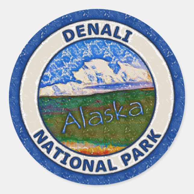 Nationalpark Denali, Alaska Runder Aufkleber (Vorderseite)