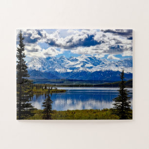 Nationalpark Denali Alaska Sky Clouds Mountains Puzzle