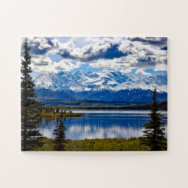 Nationalpark Denali Alaska Sky Clouds Mountains Puzzle (Horizontal)