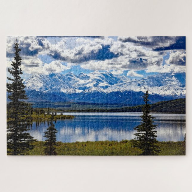 Nationalpark Denali Alaska Sky Clouds Mountains Puzzle (Horizontal)