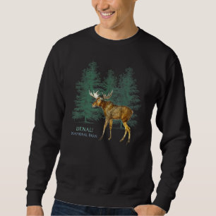 Nationalpark Denali Alaska Usa Elche Bäume Sweatshirt