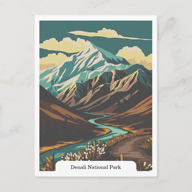 Nationalpark Denali, Alaska USA Postkarte (Vorderseite)