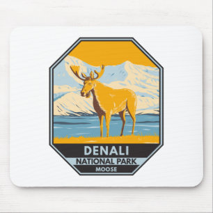 Nationalpark Denali Alaska Vintag Mousepad