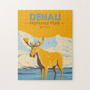 Nationalpark Denali Alaska Vintag Puzzle