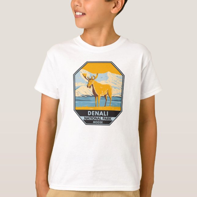 Nationalpark Denali Alaska Vintag T-Shirt (Vorderseite)