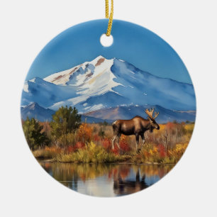 Nationalpark Denali Alaska Wasserfarbe Keramik Ornament