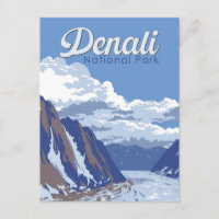 Nationalpark Denali Illustration Travel Vintag
