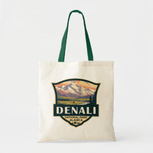 Nationalpark Denali Illustration Travel Vintag Tragetasche