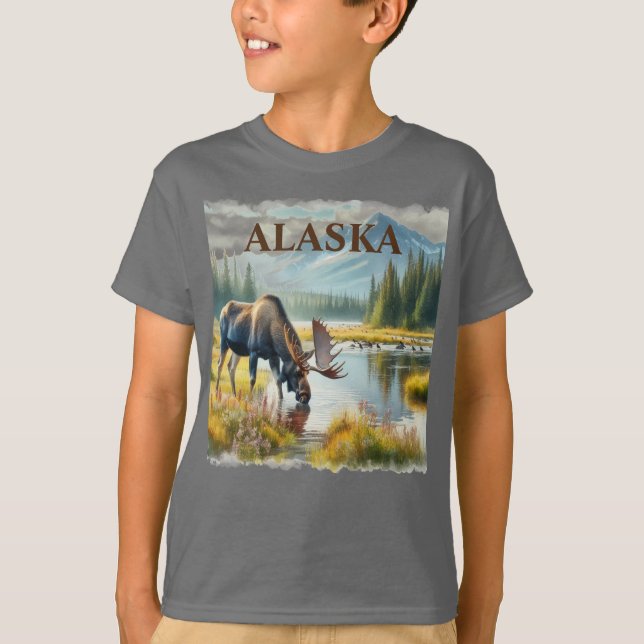 Nationalpark Denali Moose / Alaska T-Shirt (Vorderseite)