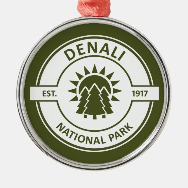 Nationalpark Denali Ornament Aus Metall (Vorne)