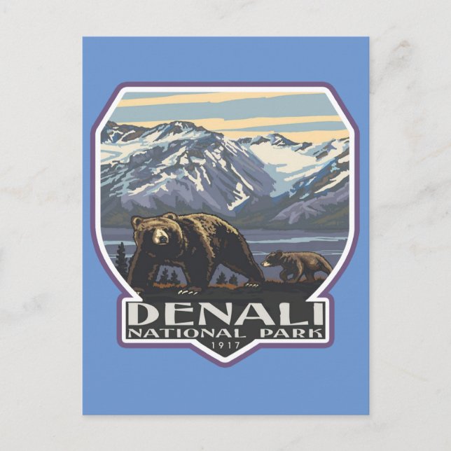 Nationalpark Denali Postkarte (Vorderseite)
