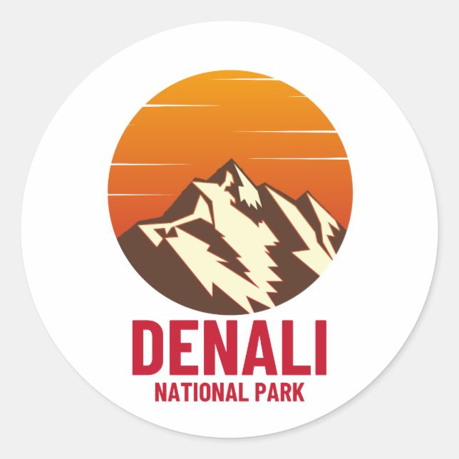 NATIONALPARK DENALI RUNDER AUFKLEBER (Vorderseite)
