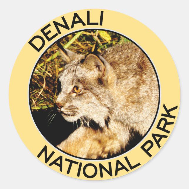 Nationalpark Denali Runder Aufkleber (Vorderseite)