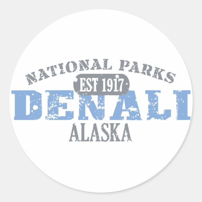 Nationalpark Denali Runder Aufkleber (Vorderseite)