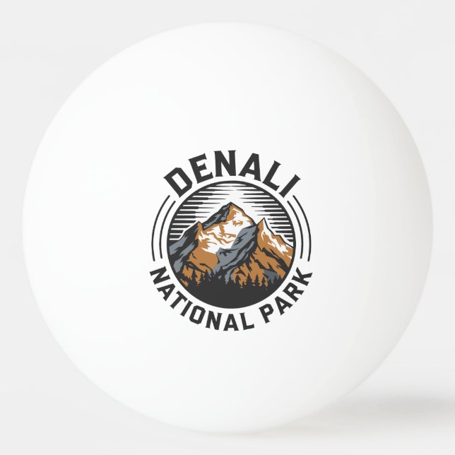 Nationalpark Denali Tischtennisball (Vorderseite)