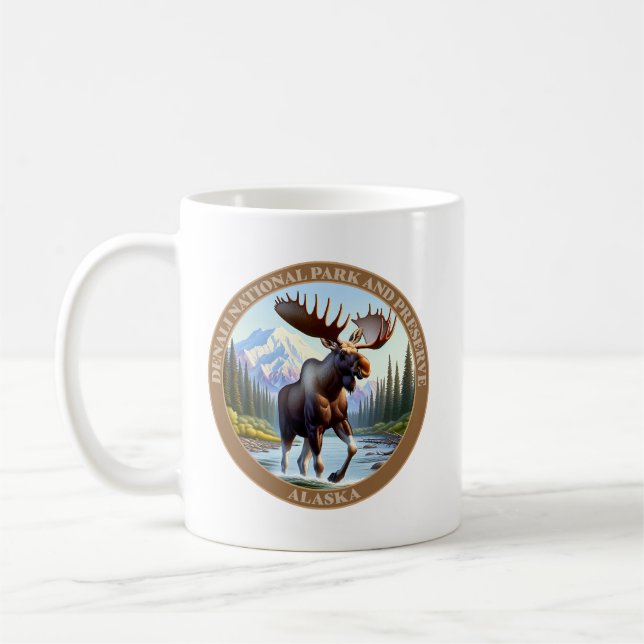 Nationalpark Denali und Reservat Alaska Kaffeetasse (Links)