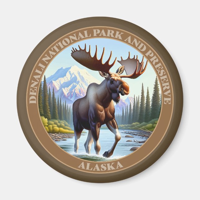 Nationalpark Denali und Reservat Alaska Magnet (Vorne)