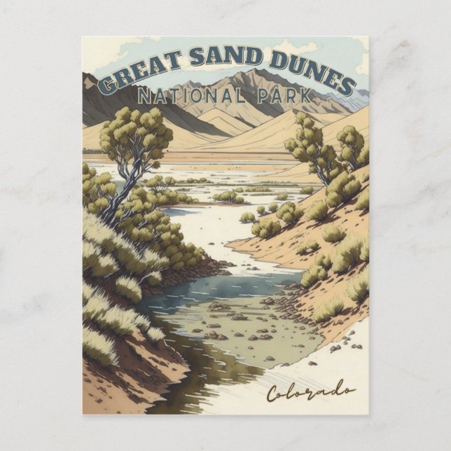 Nationalpark der Great Sand Dunes, Colorado Postkarte (Vorderseite)