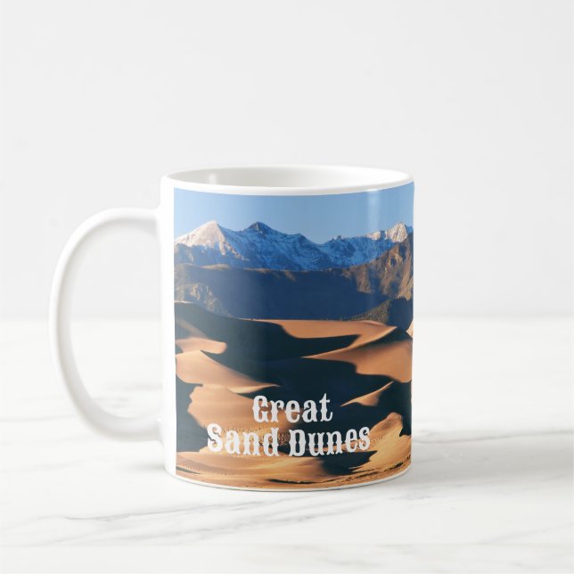 Nationalpark der großen Sanddünen bei Sonnenunterg Kaffeetasse (Links)