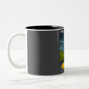 Nationalpark der New River Gorge am Vintagen Abend Zweifarbige Tasse